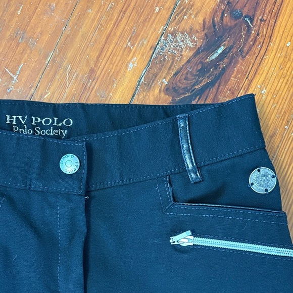 HV Polo Black Riding Pants with Silver Accents Size 26 Equestrian Full Seat - Picture 3 of 7